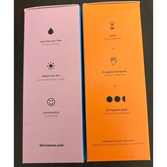 Thinx Teens Period Bikini Panties Size XL 2 Pair - Picture 2 of 2